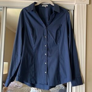 Express Royal Blue Button Down Long Sleeve Shirt